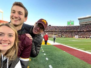 Tony Woodley at Minnesota Gopher football game.